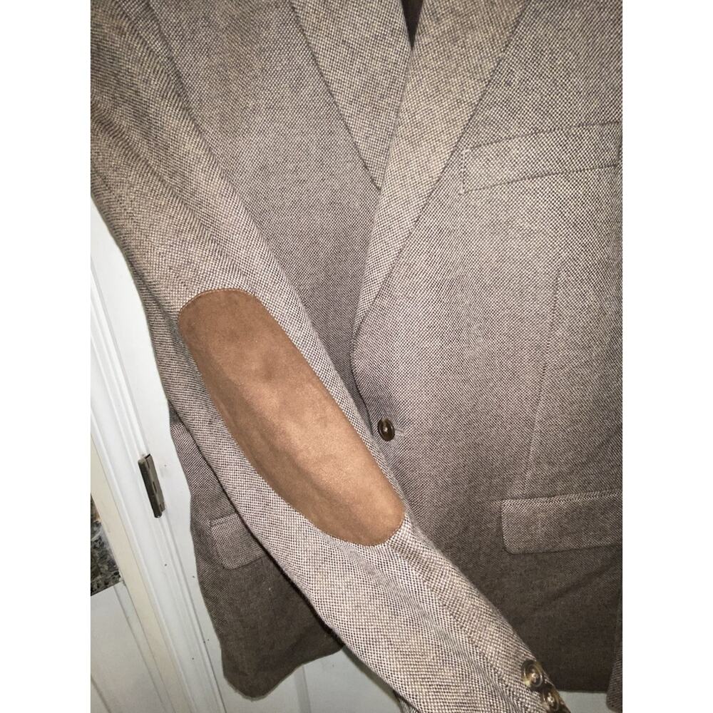 Vintage Stafford Brown‎ Tweed Wool Blazer Sport Coat Jacket Elbow Patch XL SZ 42 - Picture 3 of 12
